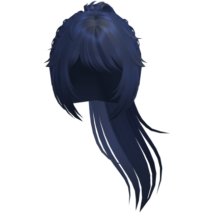 cute anime ayano yandere ponytail in dark blue Roblox item