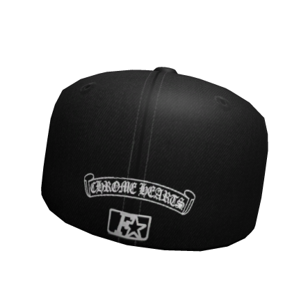 Backward Black Chrome LA Fitted Hat Roblox item