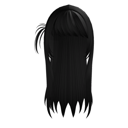 ♡ black hair w cute side pony Roblox item