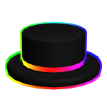 Cartoony Rainbow Top Hat