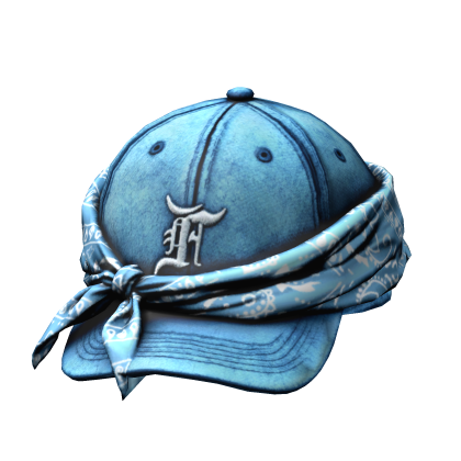 Cute cap with an emo Y2K bandana (Blue)