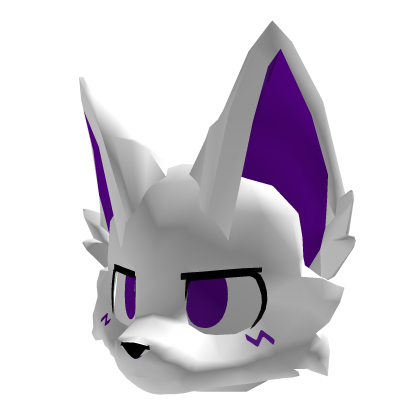 white purple and black kemono head Roblox item