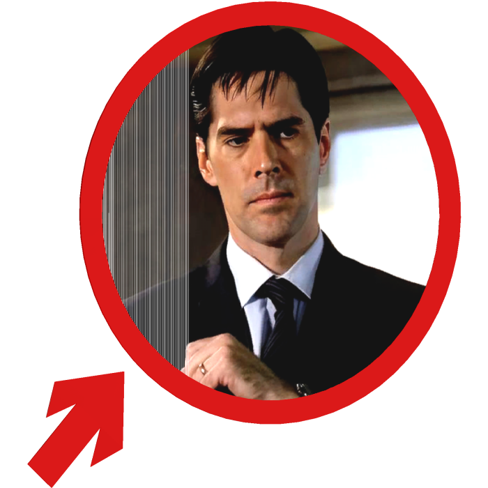 (Animated) Aaron Hotchner - CM Pointing Arrow Meme