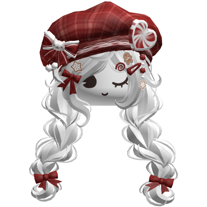 ♡ Christmas Preppy Holiday Braids (White)