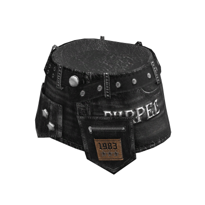 💜 Denim Mini Skirt_Black thumbnail