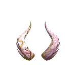 [ pbr ] Gold-Veined Pink Marble Horns [ v3 ]