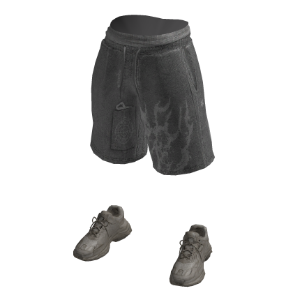 Distressed Cross Shorts w/ Sneakers