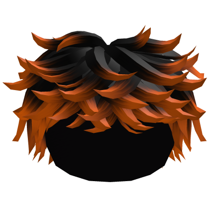 Black to Orange Messy Popular Hair Roblox item