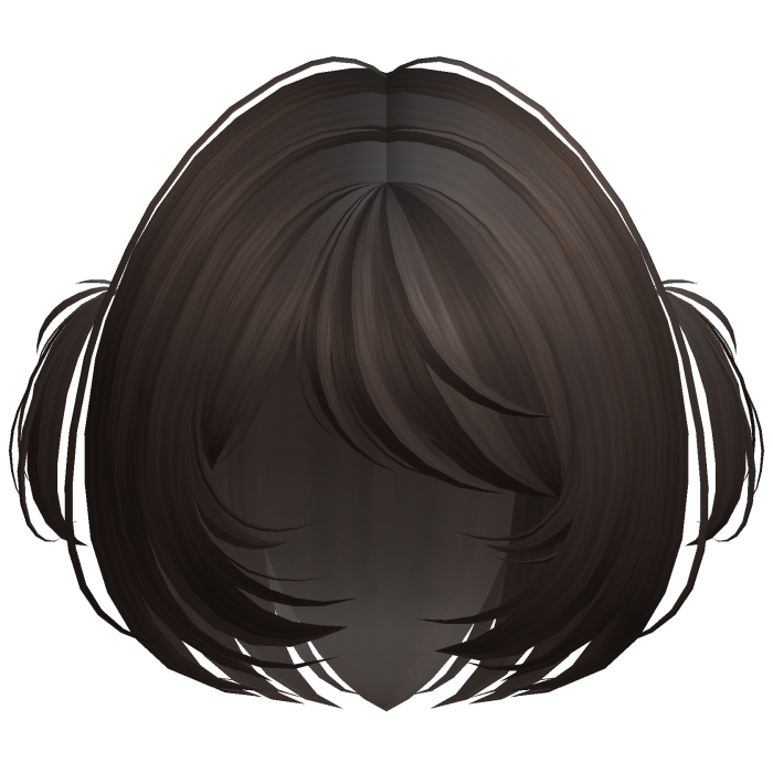 Cute Shy Bob w/ Mini Pigtails Dark Brown