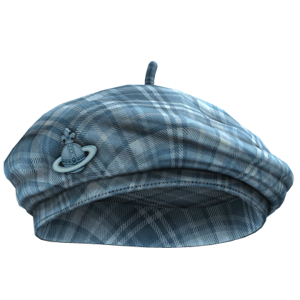 Captain Sided Trendy Cap (Sky Blue Plaid) Roblox item