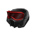 Black and Red Winter Hood with Mask