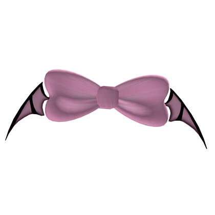 Pink and Black Bat Bow ♡