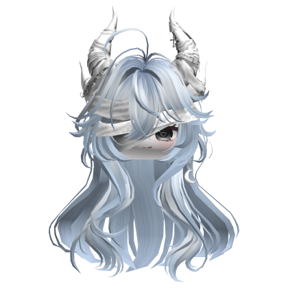 Horned Anime Demon Wolfcut (Sky Blue)