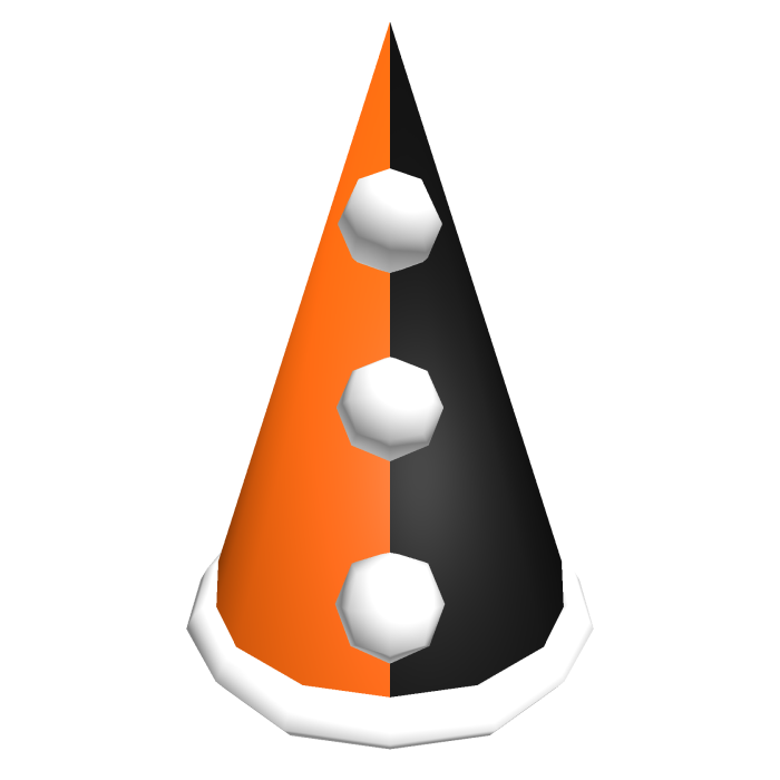 Halloween Pierrot Hat (Black & Orange)