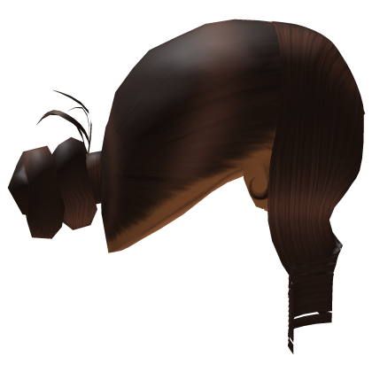 Brown Knot Bun w Bang