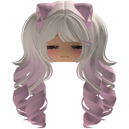 Cute hair emo Y2K cat-ear braids (pink)
