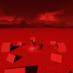 a world of red