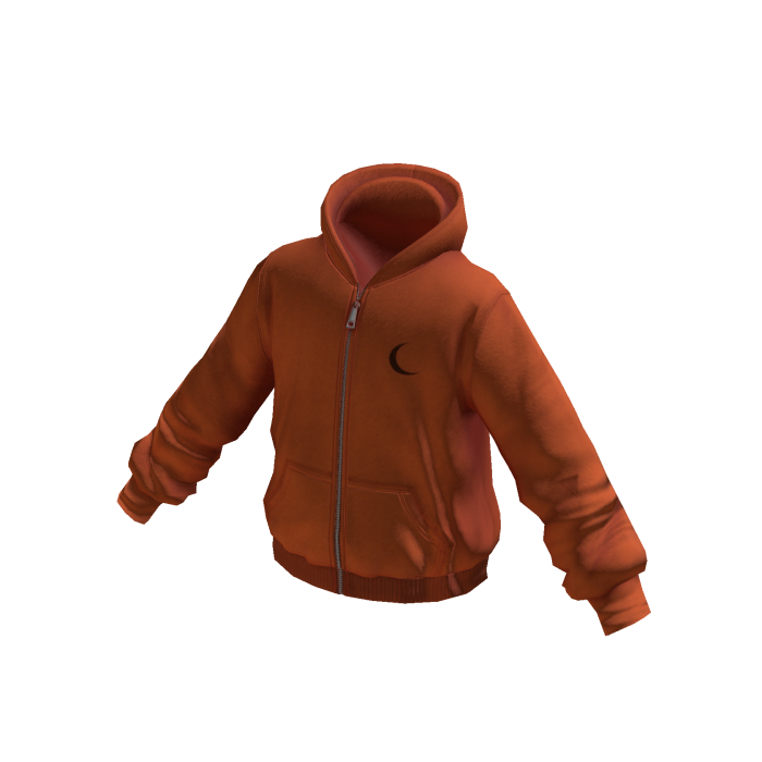 Goth Haunted House Zip-Up Hoodie (Orange)