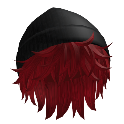 Messy Hair w/ Y2K Beanie in Red Roblox item