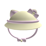 kitty bow bucket hat ( pink and black)