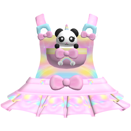 cute kawaii pandicorn rainbow tweencore overalls