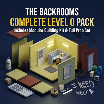 Backrooms Pack - Level 0 - ~60 assets