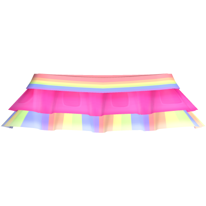 tweencore kawaii pink rainbow ruffled skirt 🌈🦄