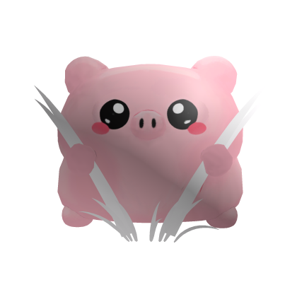 Cute kawaii mini piggy on head (white) Roblox item