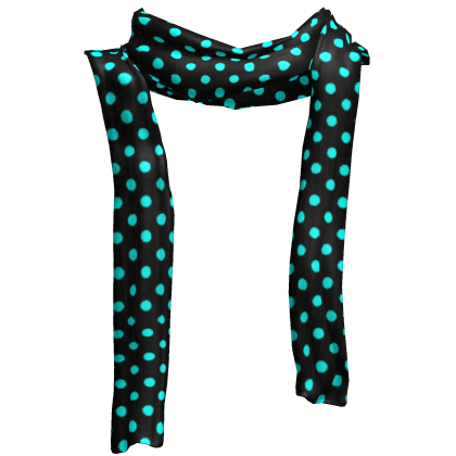 ♡ harajuku black & cyan polka dot long scarf 1.0 