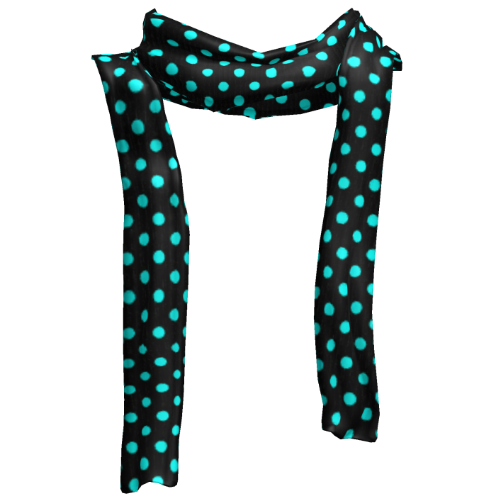 ♡ harajuku black & cyan polka dot long scarf 1.0 