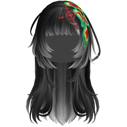 Black Heatwave Crosshair Punk Flowy Girl Hair