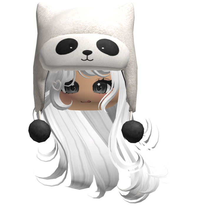 White Cute Panda Windy Hair