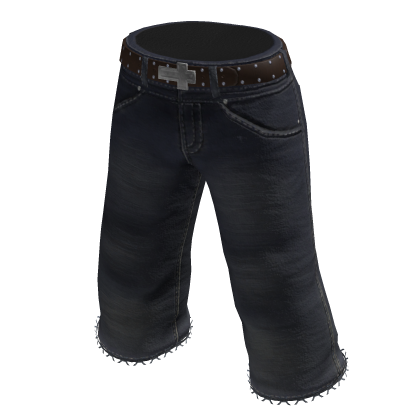 denim long shorts (blue denim and brown) thumbnail