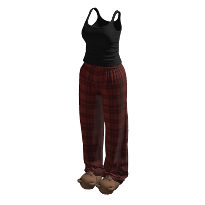 Stylish Pyjama Set w Bear Slippers