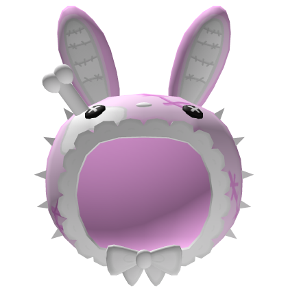 🦴: Pink and White Zombie bunny Halloween Hood