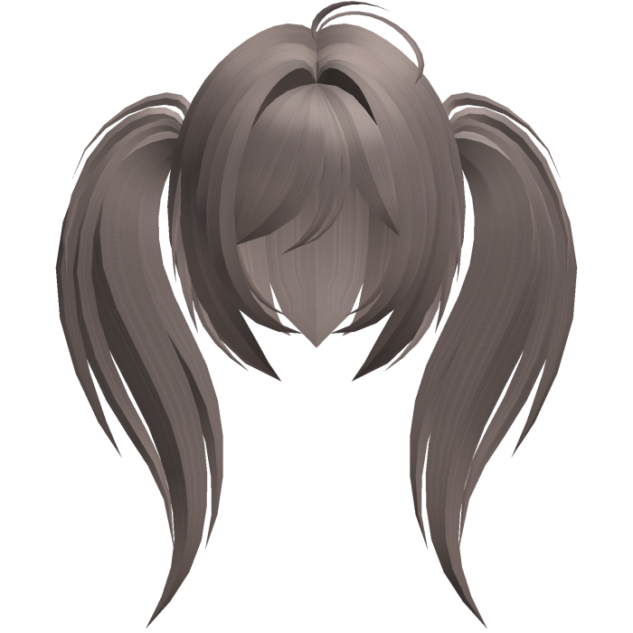 moe emo long fluffy side ponytails ash brown
