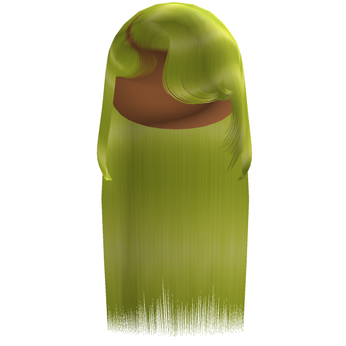 Sleek Side Swoop Bang Straight Hair (Lime Green)