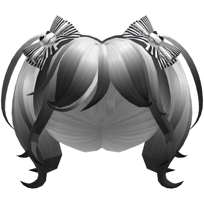 💀 Jack Skellington Pigtails Halloween Black White