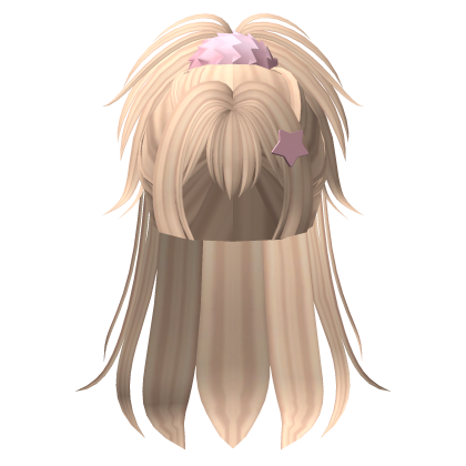 Messy Cute Ponytail with Hair clip in Blonde Roblox item