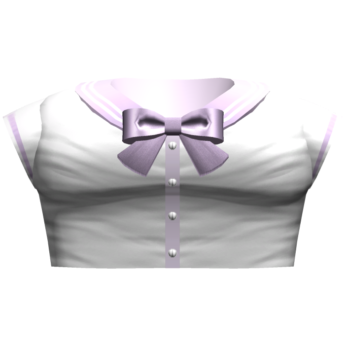 Kawaii Anime School Crop Top w Bow (Light Purple)