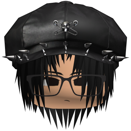 Punk Moe Black Messy Hair /w Black Hat