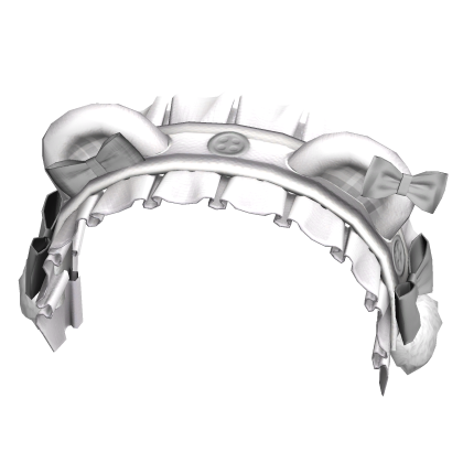 Kawaii Cute Bear Headband w Ruffles White Gray