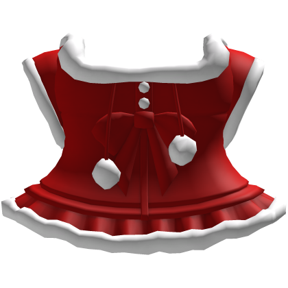 cute red cozy fluffy winter pompom dress