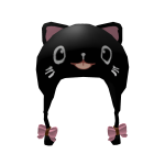 Cute Black Kawaii Kitty Beanie