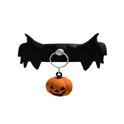 Halloween pumpkin bell evil choker