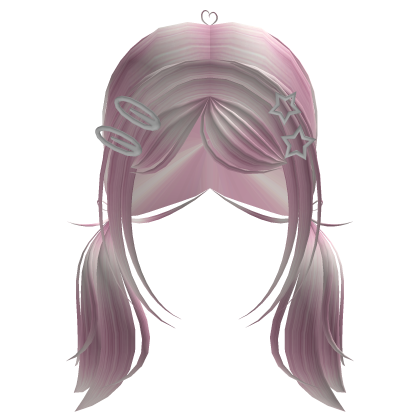 Cute Moe Pigtails w Hairclips Pink Roblox item