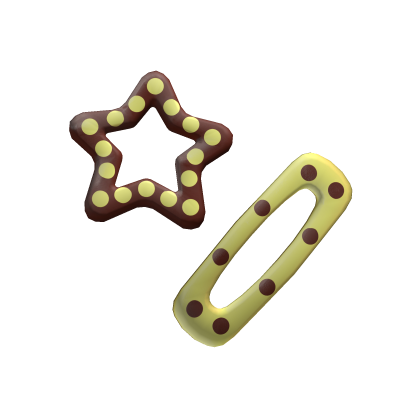 Star Polka Dot Hair Clips In Yellow Roblox item