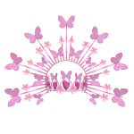 Majestic Pink Butterfly Diamond Crown with Halo