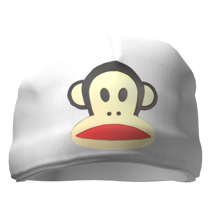 Cute Y2K Vintage Monkey Designer Beanie White