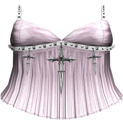 Gothic Emo Studded Cross Dagger Dress Pink